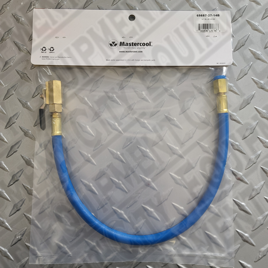 Mastercool 69887-27-14B Blue Low Side Hose with Ball Valve14 Inch